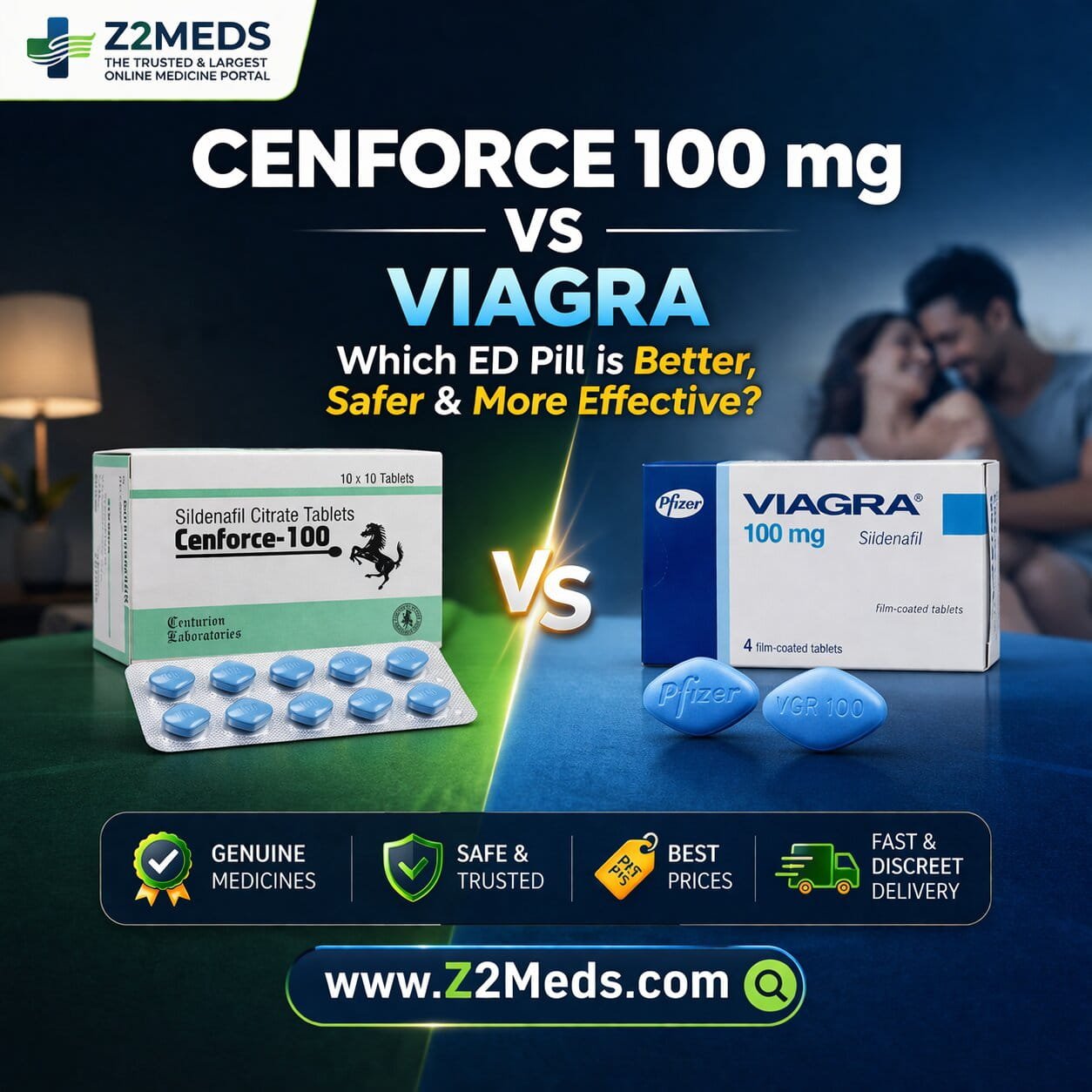 Cenforce 100 mg vs Viagra The ED Pill Showdown