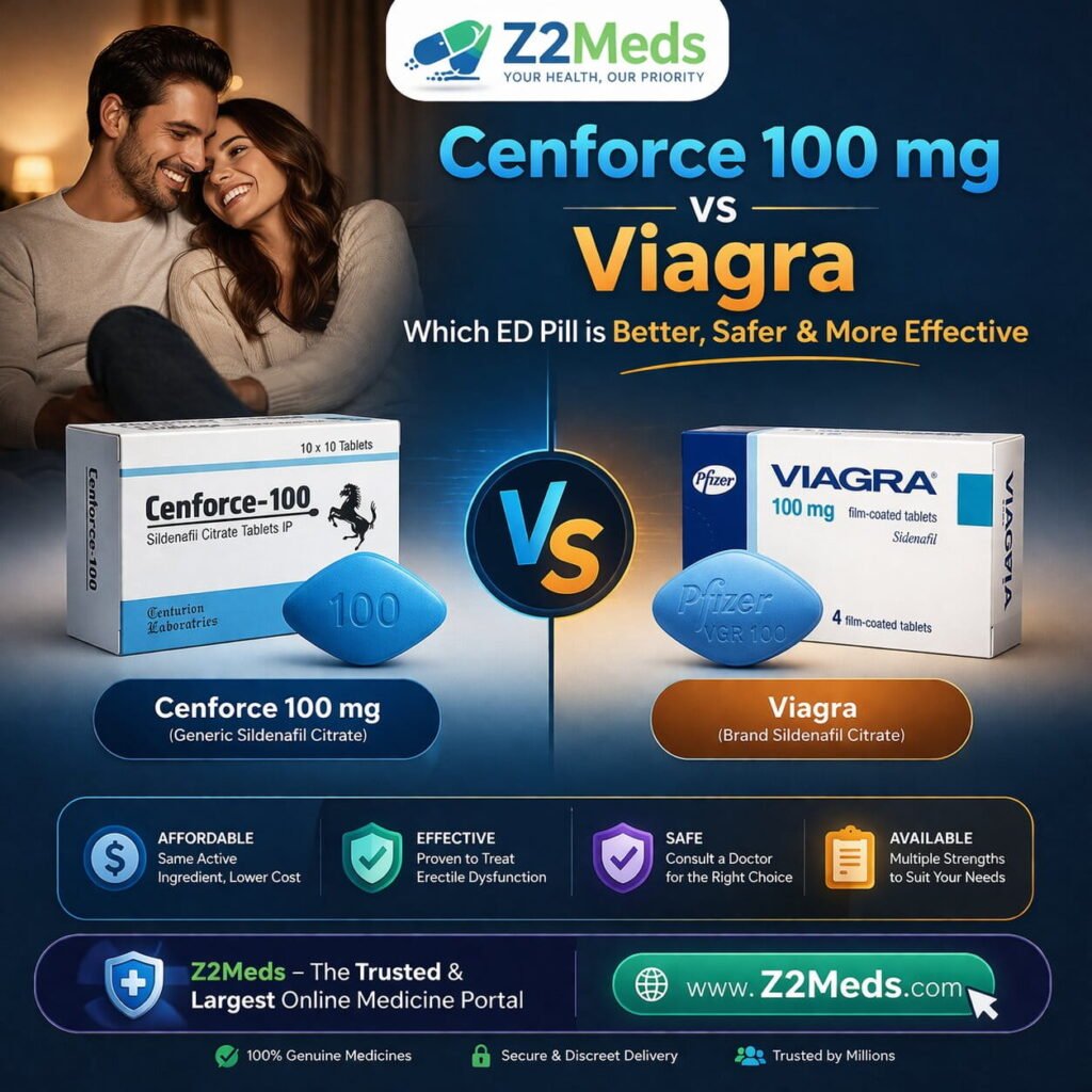 Cenforce 100 mg vs Viagra Which ED Pill is Better